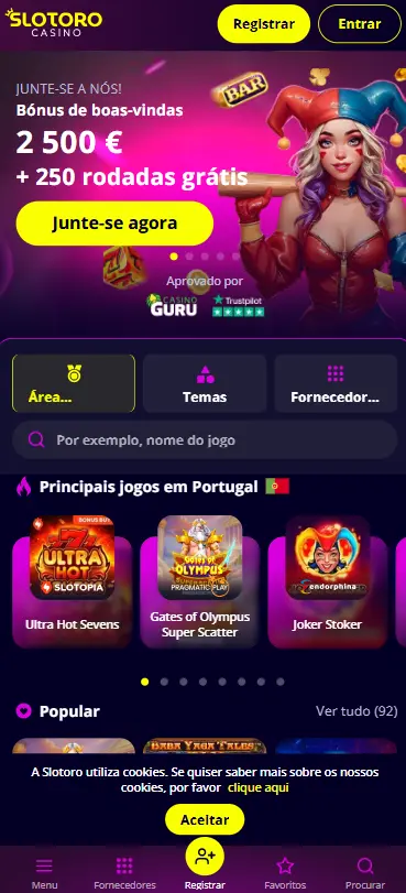 Logo Slotoro casino com 5000 slots online