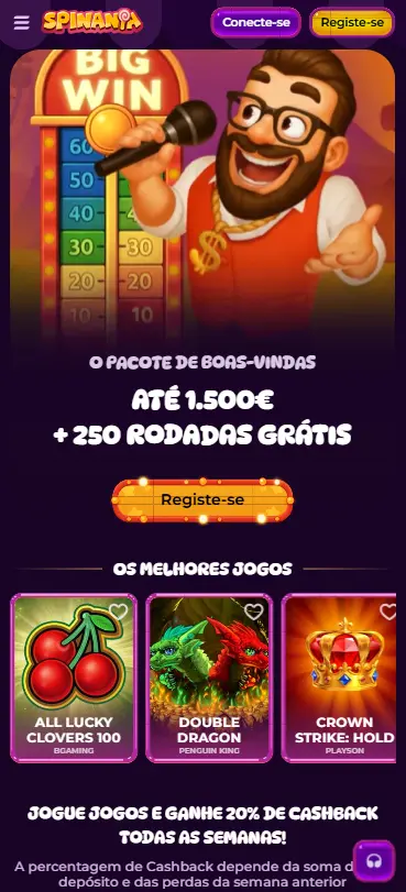 Logo Spinania casino com cashback 25% semanal
